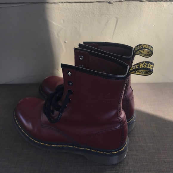 CHERRY RED DOC MARTINS - Picture 2 of 2